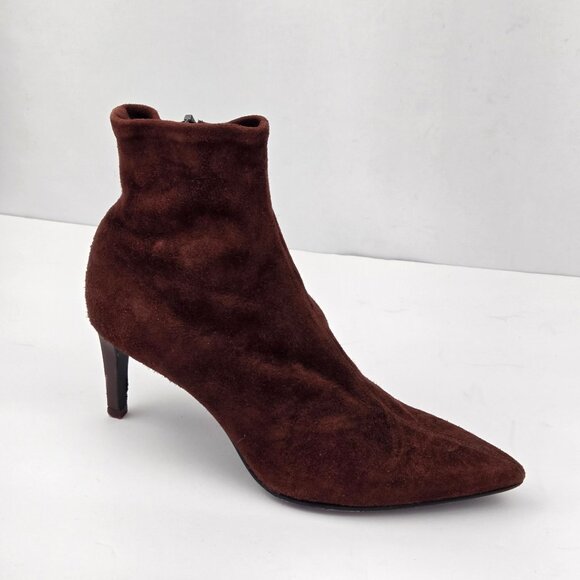 Rag & Bone Brown Suede Ankle Boots With Pointed Toe & Stiletto Heel Size 36 - Picture 2 of 15